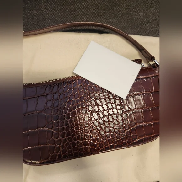 By Far RACHEL NUTELLA CROCO EMBOSSED LEATHER NWT - Picture 9 of 14